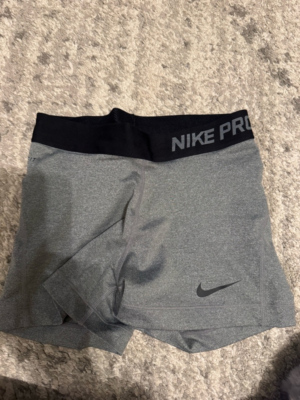 Nike Pro Heather Gray Waistband Training Shorts